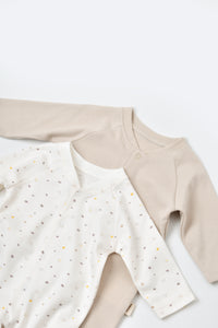 Pyjama pour bébé couleur écru stone en 100% coton biologique GOTS interlock Slow fashion vêtement bébé bio éthique durable éco-responsable