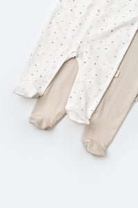 Pyjama pour bébé couleur écru stone en 100% coton biologique GOTS interlock Slow fashion vêtement bébé bio éthique durable éco-responsable