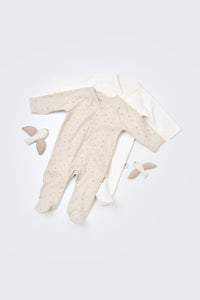 Pyjama pour bébé couleur stone écru en 100% coton biologique GOTS interlock Slow fashion vêtement bébé bio éthique durable éco-responsable