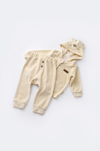 Ensemble 2 pièces veste et pantalon en velours couleur stone coton biologique GOTS Slow fashion vêtement bébé éthique durable éco-responsable
